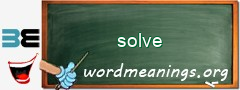 WordMeaning blackboard for solve